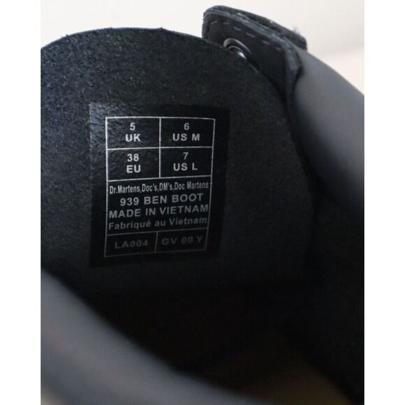 Dr. Martens Men's 6 Women's 7 Black 939 Ben Boot Leather Lace-Up Boots - Picture 4 of 9